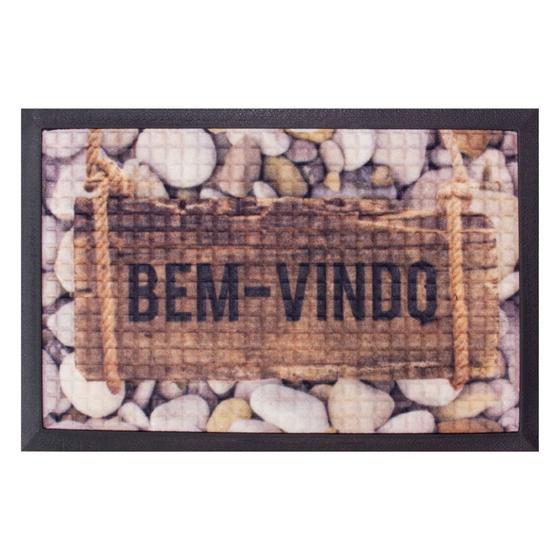 Imagem de Capacho Recepção Comercio Casa Porta Geometrico Entrada Antiderrapante Tapete Pequeno 39x59cm
