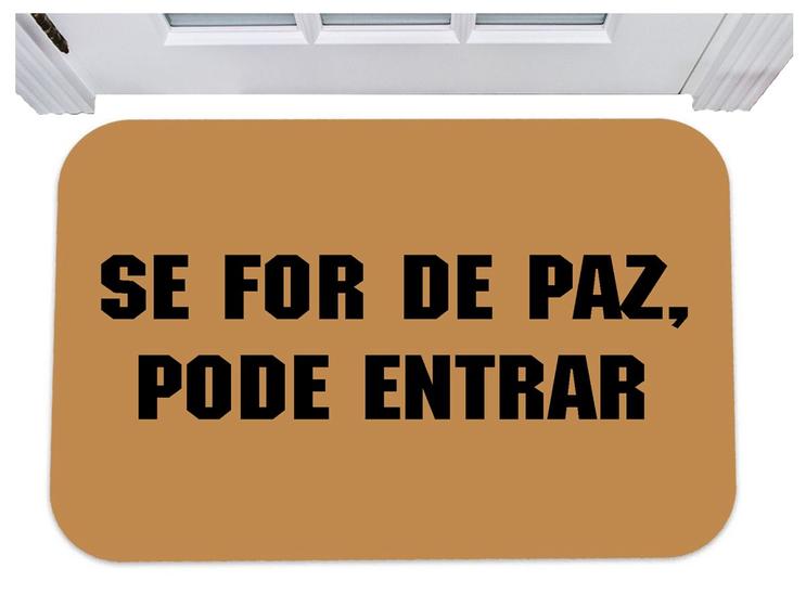 Imagem de Capacho se for de paz pode entrar tapete para porta 40x60