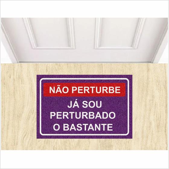 Imagem de Capacho Tapete Decorativo Não perturbe Antiderrapante.