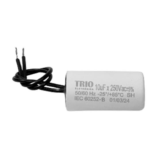 Imagem de Capacitor 10uf 127v 2 Fios Para Uso De Ventilador / Exaustor Marca TRIO