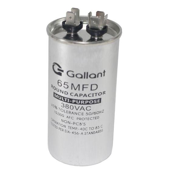 Capacitor CBB65 Gallant 65MF +-5% 380 VAC GCP65S00A-IX380 Menor preço em Capacitor CBB65 Gallant 65MF +-5% 380 VAC GCP65S00A-IX380