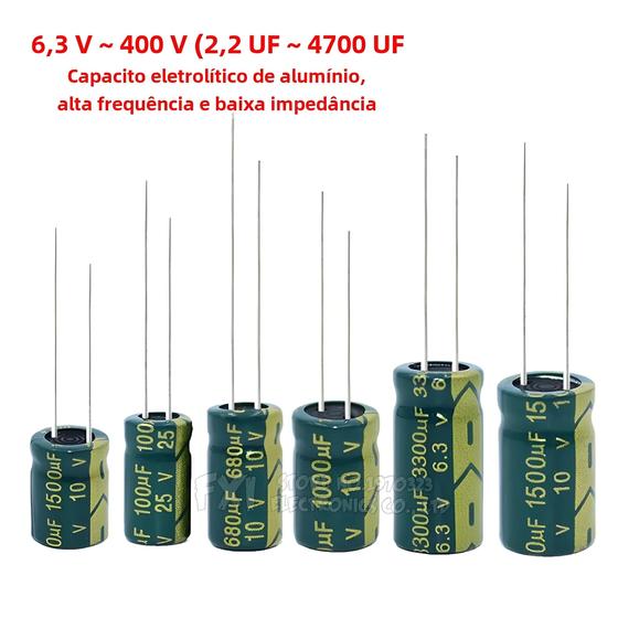 Imagem de Capacitor de Alumínio de Alta Frequência e Baixo ESR (10V-50V, 100µF-3300µF) para Eletrônicos