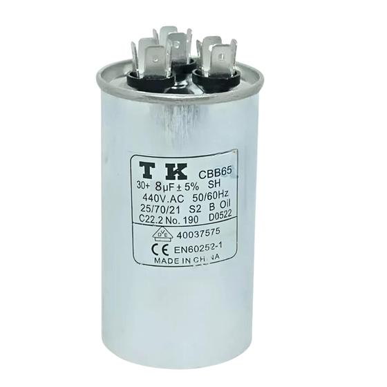 Imagem de Capacitor de Ar Condicionado 30uf+8uf 440V 50x90mm (Fast-on)