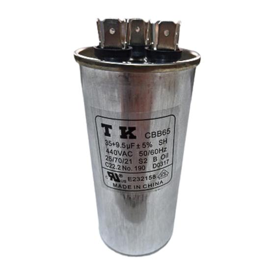 Imagem de Capacitor de Ar Condicionado 35uf+9,5uf 440V 50x105mm (Fast-on)