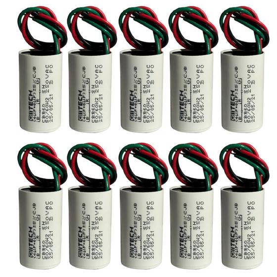 Capacitor de motor 4UF + 6UF/ 250VAC FLEX 10 UNID ALLTECH Capacitor