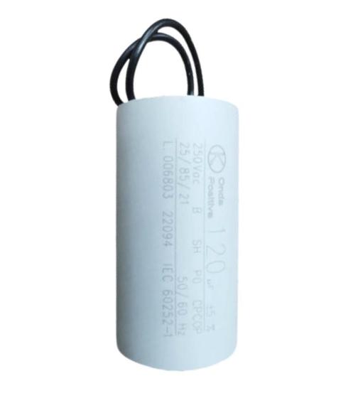 Imagem de Capacitor De Partida 120uF 250V 50x95mm (2fios) 