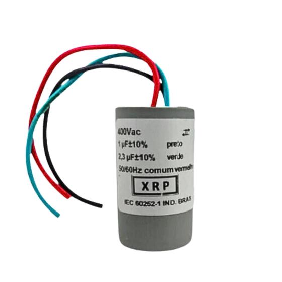 Imagem de Capacitor De Partida 1uF+2,3uF 400V 29x49mm (3fios)