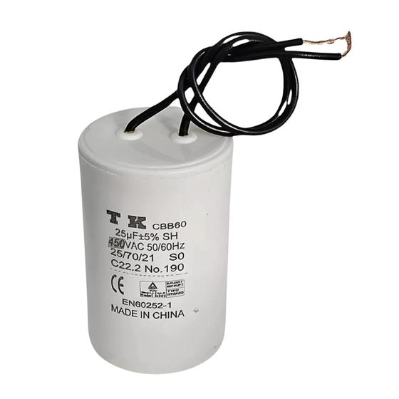 Imagem de Capacitor De Partida 25uf 450v 38x76mm (2Fios)