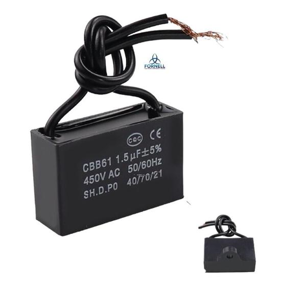 Imagem de Capacitor De Partida Cbb61 1,5uF 450V (2Fios)