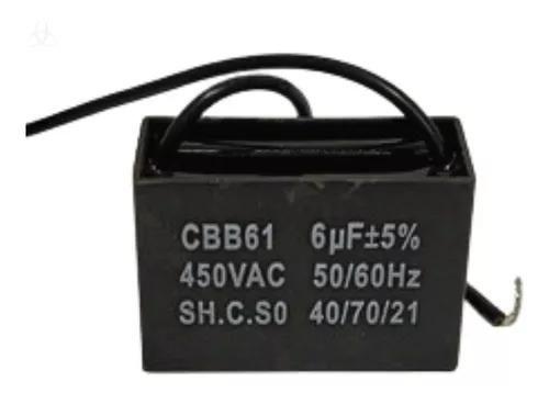 Imagem de Capacitor De Partida CBB61 6uF 450V (2fios)