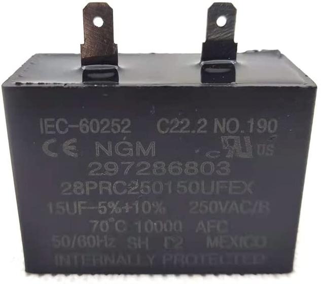 Imagem de Capacitor de Refrigerador Junxuan 297286803 - Substitui 218909915 e 216985001