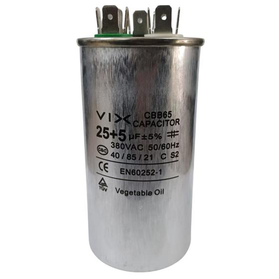 Imagem de Capacitor Duplo 25 + 5uf 380v Ar Condicionado Secadora