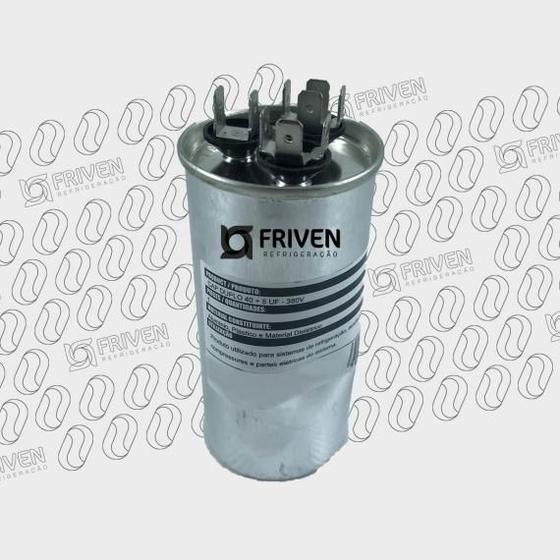 Imagem de Capacitor duplo cbb65 40 + 5mfd 380v c/terminal  friven