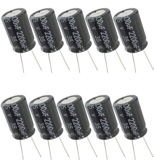 Imagem de Capacitor Eletrolítico 2200uF 35V  - Kit 10 Peças