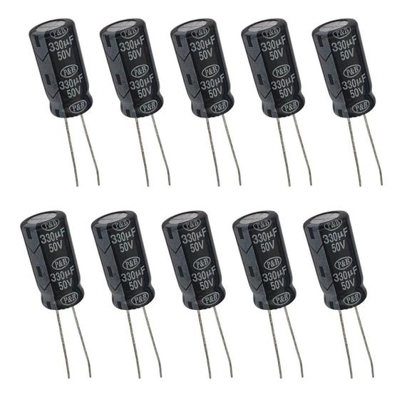 Imagem de Capacitor Eletrolítico 330uF 50V  - Kit 10 Peças