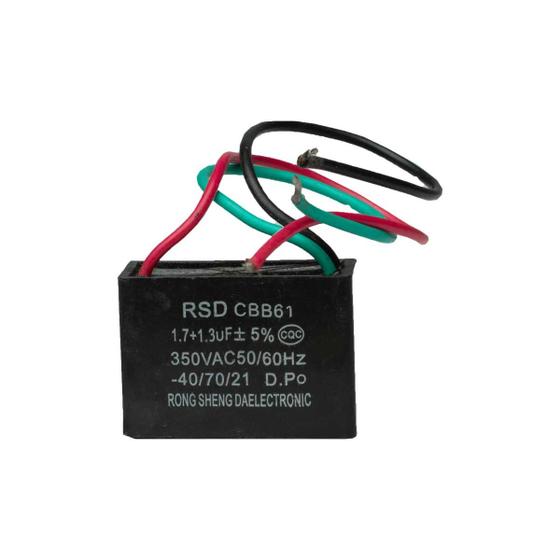 Imagem de Capacitor Partida 3 Fios 1,7uf  1,3uf  350v