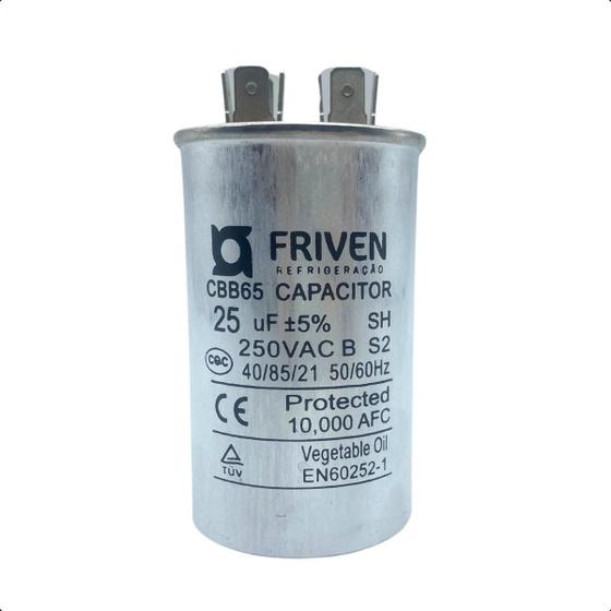 Imagem de Capacitor Permanente 25Uf 250V Cbb65 Friven