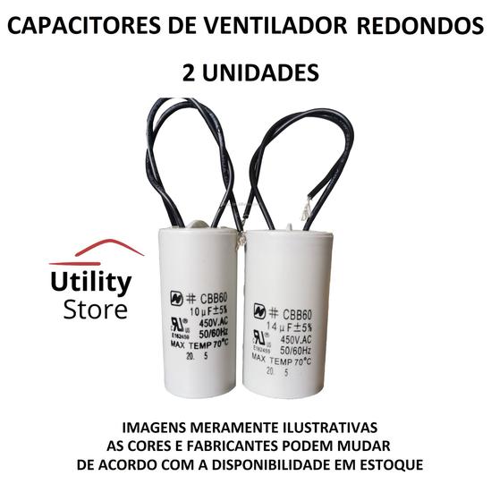 Imagem de CAPACITOR REDONDO PARA VENTILADOR 4,0 uF KIT  C/02 UNID.