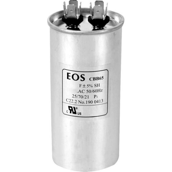 Imagem de Capacitor Simples EOS 5 Mfd 440V com Terminal 40mm X 60mm Corpo Aluminio