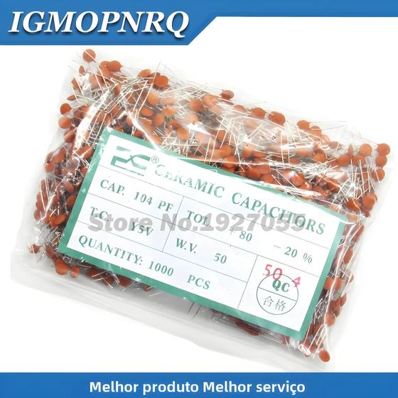Imagem de Capacitores Cerâmicos (1000 peças) - 50V - Vários Valores (1pF a 100nF)