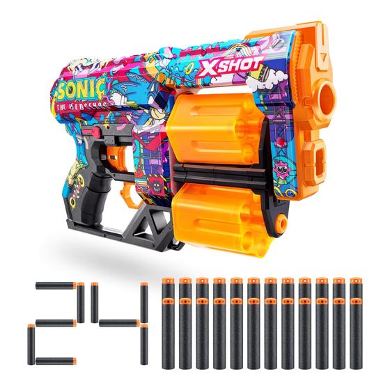 Imagem de Capas Blaster X-Shot para Dread Sonic Robotnik - ZURU - com 24 Dardos