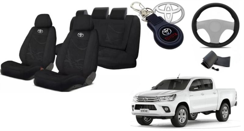 Imagem de Capas Customizadas Personalizado Tecido Hilux 2013-16 + Volante + Chaveiro