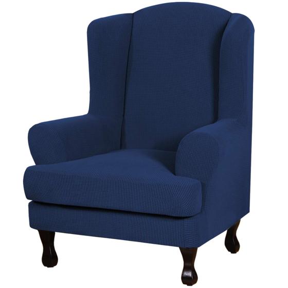 Imagem de Capas de cadeira H.VERSAILTEX Stretch Jacquard Wingback Navy