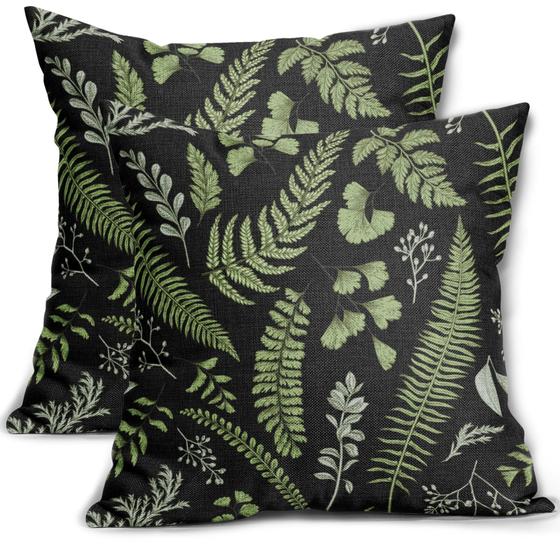 Imagem de Capas de Travesseiro Sorfbliss Sage Green Leaf 50x50cm - Conjunto com 2 Unidades