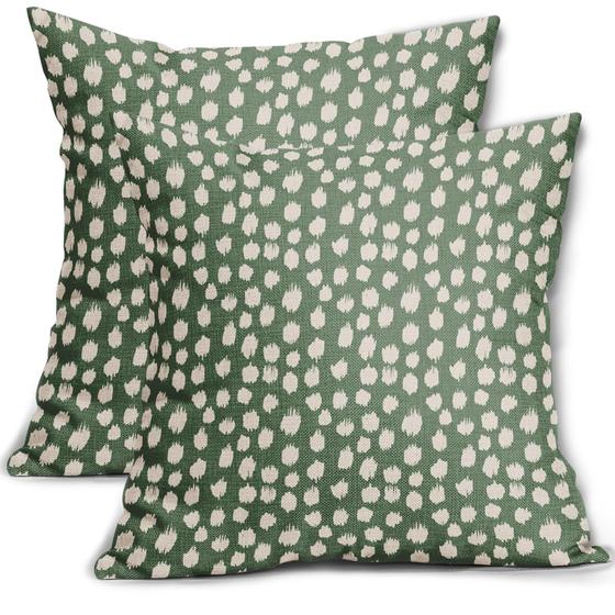 Imagem de Capas de travesseiro Sweetshow Sage Green Cream 60x60cm Conjunto de 2