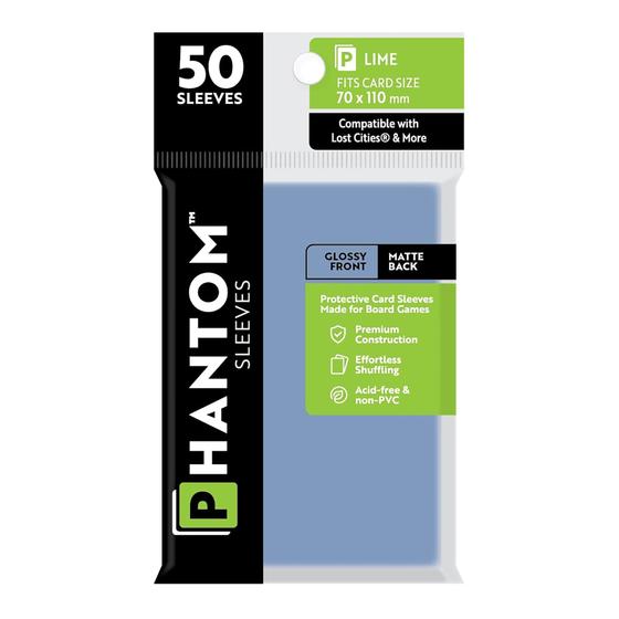 Imagem de Capas para Cartas Capstone Games Phantom Lime (70x110mm) - Pacote com 50