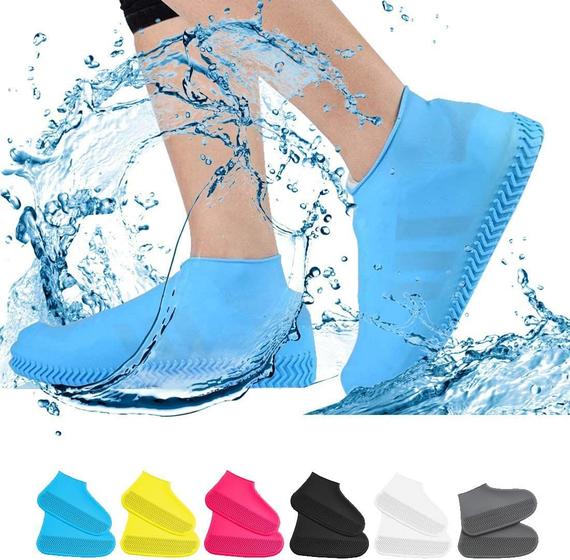 Imagem de Capas para sapatos Boo Waterproof, antiderrapante, resistente ao deslizamento, de silicone azul