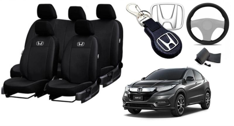 Imagem de Capas Premium Couro HR-V 2017-2024 + Volante + Chaveiro