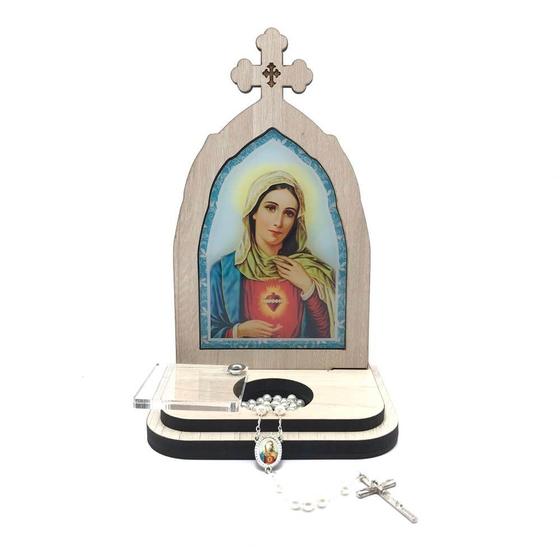 Imagem de Capela Com Porta Intenções E Terço Sagrado Coração de Maria