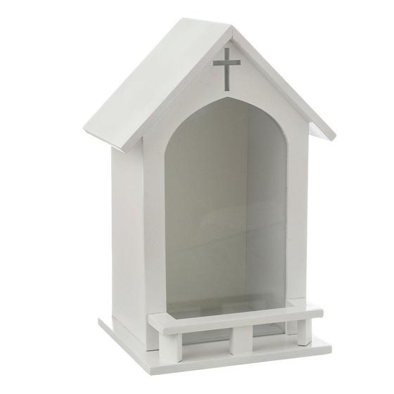 Imagem de Capela Oratório com Vidro Branco para Imagem de Santo Grande de 30 cm