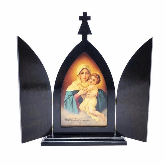 Imagem de Capela Peregrina Mãe Rainha Com Portas Madeira Imbuia 32 cm