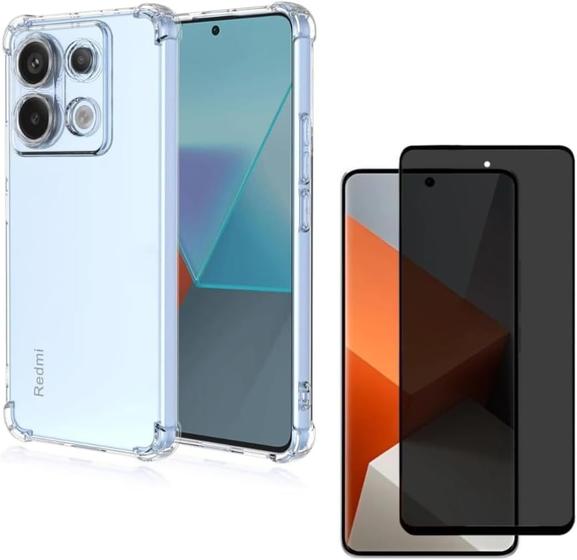 Imagem de Capinha Anti Impacto + Película 3D Privacidade Anti Espionagem Para Redmi Note 13 Pro 5G