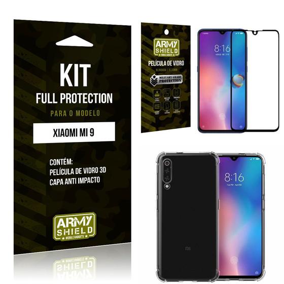 Capinha Anti Impacto + Película de Vidro 3D Compatível Xiaomi MI 9 - Armyshield Menor preço em Capinha Anti Impacto + Película de Vidro 3D Compatível Xiaomi MI 9 - Armyshield