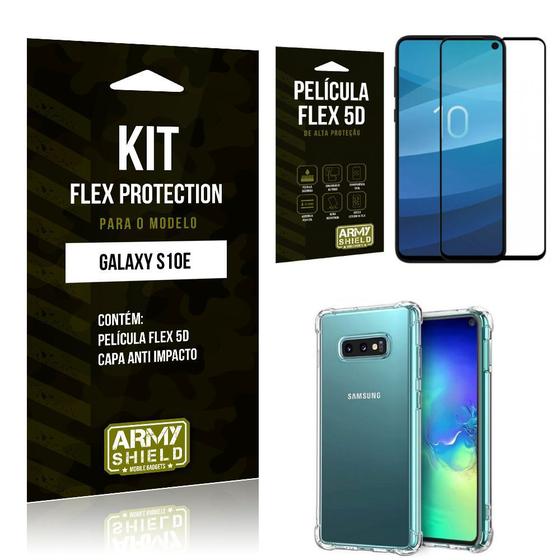 Capinha Anti Impacto + Película Flex 5D Samsung S10e (LITE) - Armyshield Menor preço em Capinha Anti Impacto + Película Flex 5D Samsung S10e (LITE) - Armyshield
