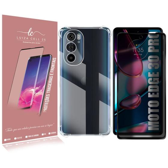 Imagem de Capinha Anti shock + Película Privacidade P/ Moto Edge 30 Pro XT2201 6.7 - Luiza Cell25