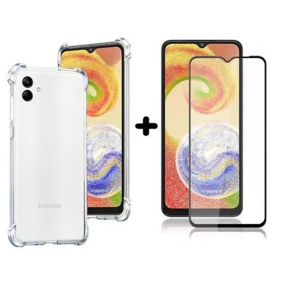 Capinha Anti Shock Transparente + Películade vidro 3D para Samsung Galaxy A04E - LXL Imagem de Capinha Anti Shock Transparente + Películade vidro 3D para Samsung Galaxy A04E