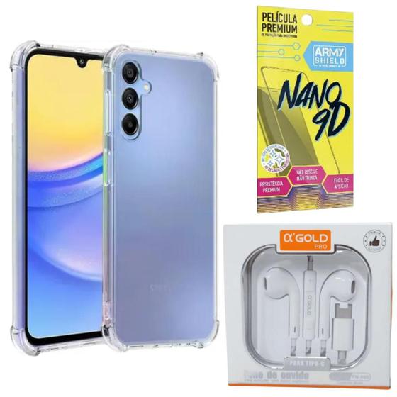 Imagem de Capinha Antishock Galaxy A15 + Fone Tipo-C + Pelicula 9D