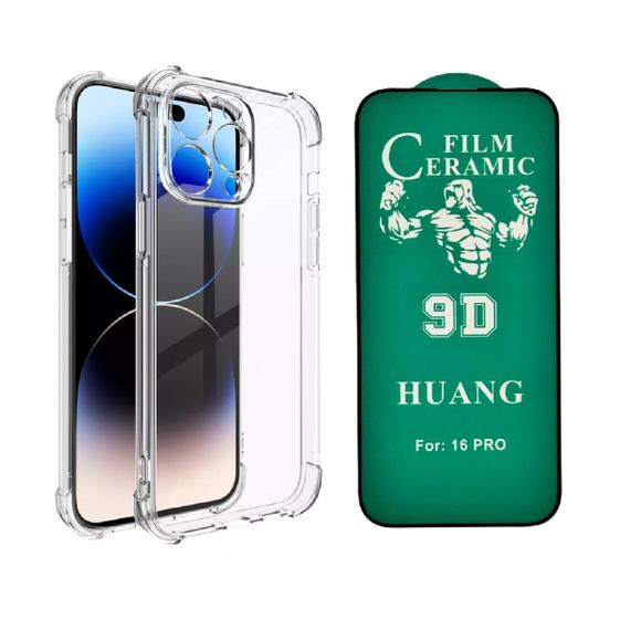Imagem de Capinha Capa Case Anti Impacto + Película Ceramica 9d Compativel com iPhone 16 Pro