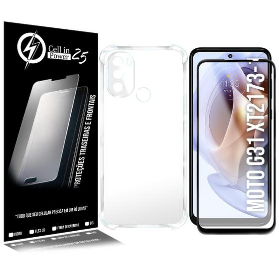 Imagem de Capinha Celular Transparente compativel Moto G31 XT2173 5.4 + 2 Pel Vidro 3d - Cell In Power25