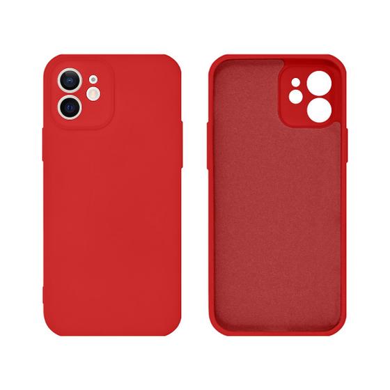 Imagem de Capinha compatível com iPhone 12 em  Silicone Aveludado com Proteção Câmera