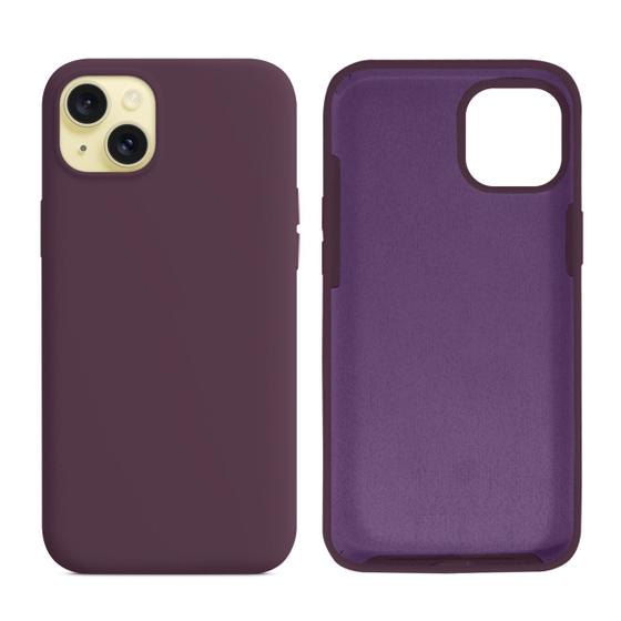 Imagem de Capinha Compatível com iPhone 15 Plus Silicone com interior Aveludado Diversas Cores