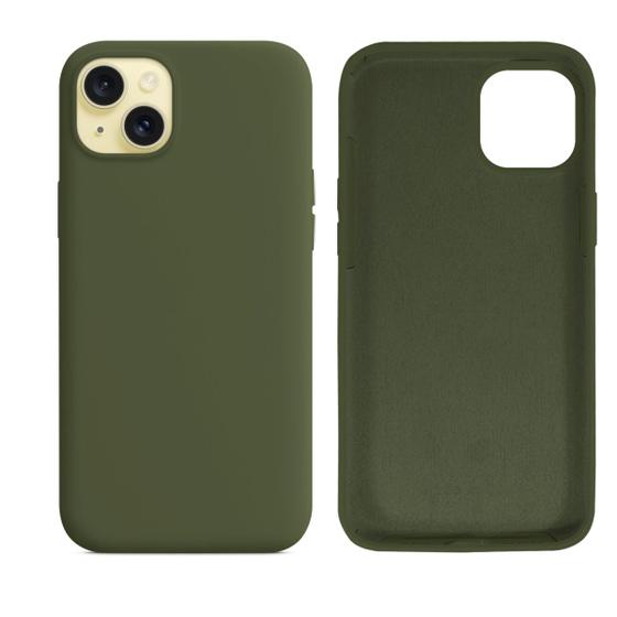 Imagem de Capinha Compatível com iPhone 15 Plus Silicone com interior Aveludado Diversas Cores