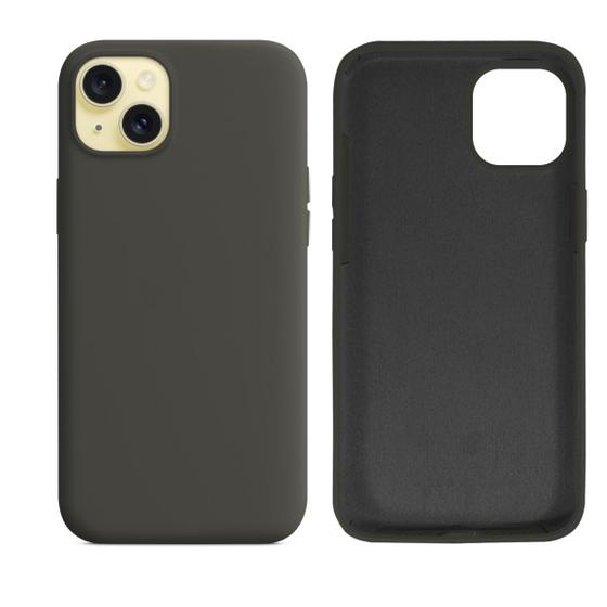 Imagem de Capinha Compatível com iPhone 15 Plus Silicone com Interior Aveludado Premium