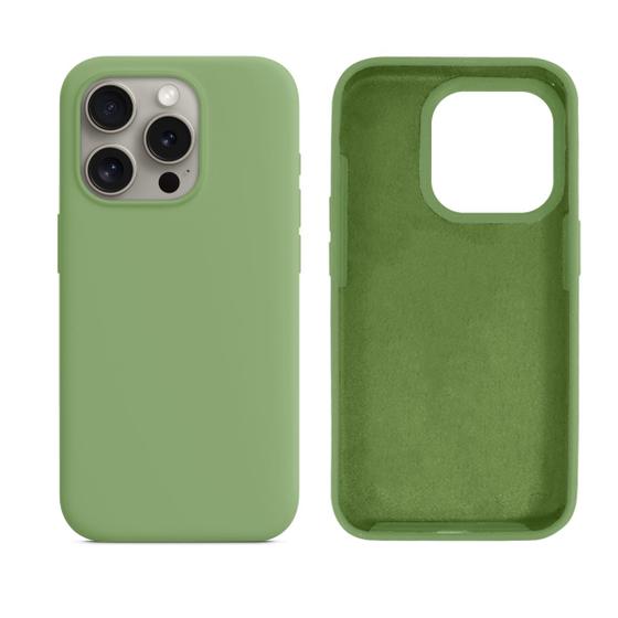 Imagem de Capinha Compatível com iPhone 15 Pro Silicone com Interior Aveludado Diverdas Cores