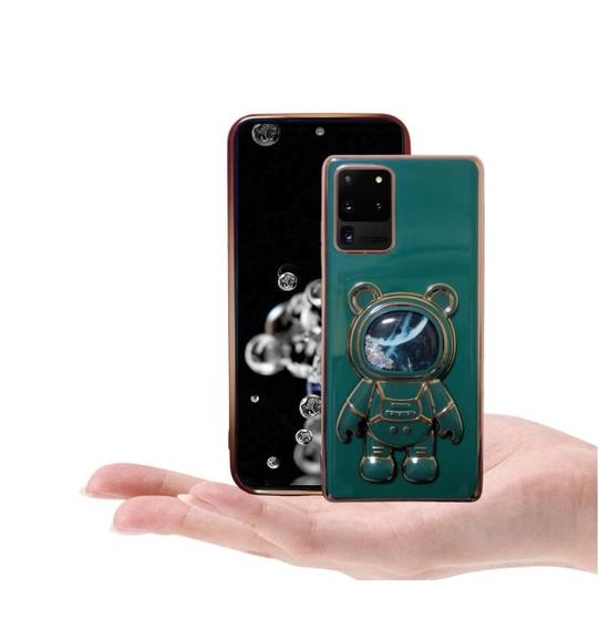 Imagem de Capinha Compatível com Samsung S20 Ultra Silicone Suporte Astronauta com glitter