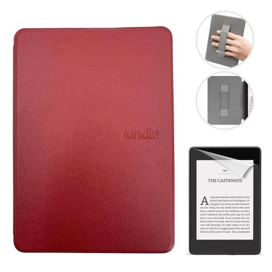 Imagem de Capinha Couro Com Alça Para Kindle 12 Rs23Cv 6.0 + Película